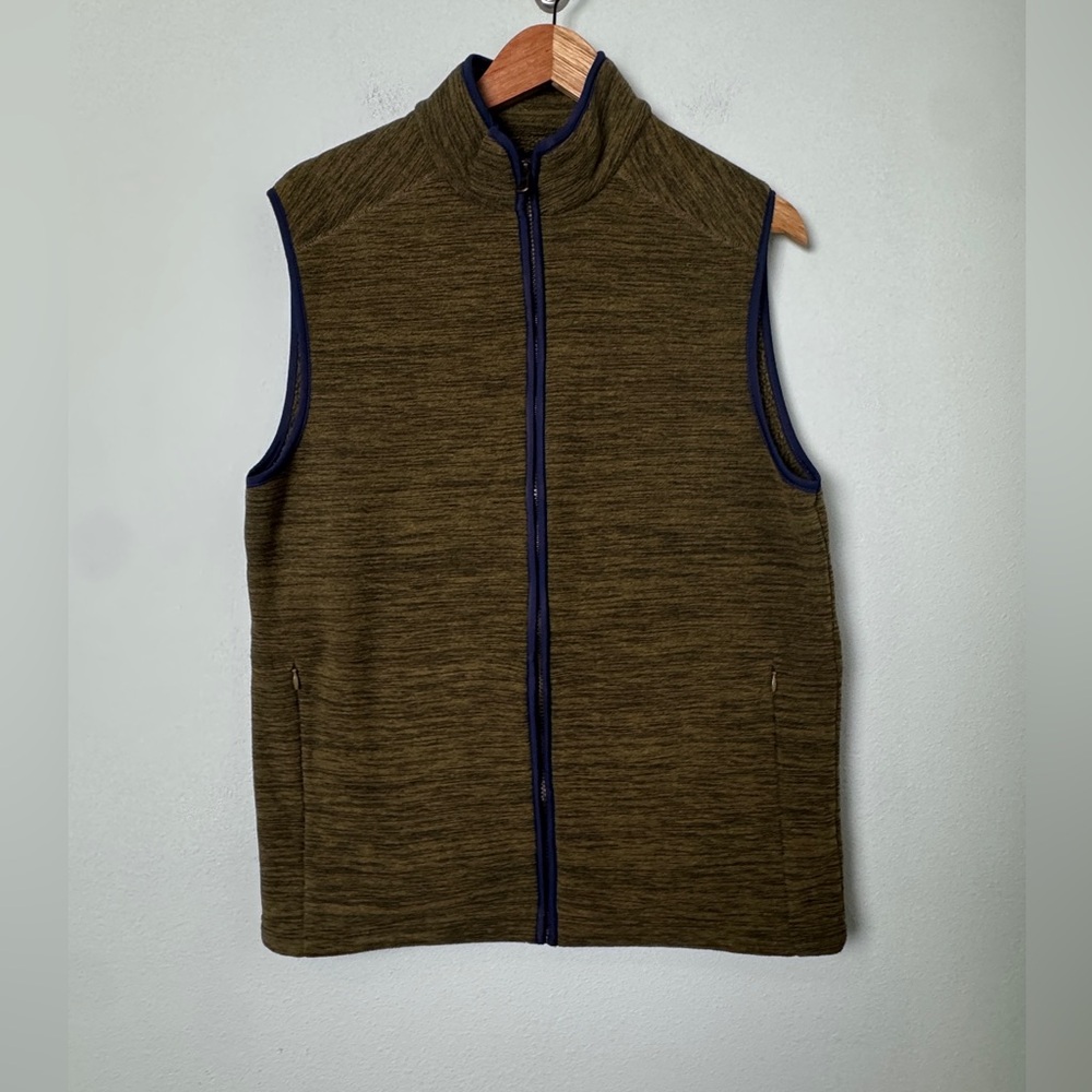 BONOBOS Men's Fleece Sweater‎ Vest Olive Green Navy Blue Gorpcore Hiking Small